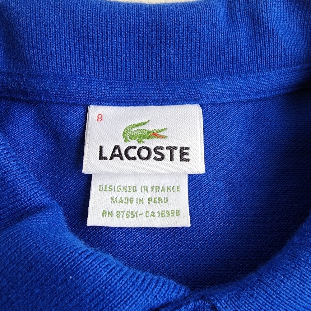 Lacoste Polo Shirt Men Size 8 3XL Royal Blue Stretch Short Sleeve - Picture 2 of 9